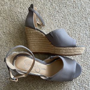Light Gray Jessica Simpson Wedge Sandals